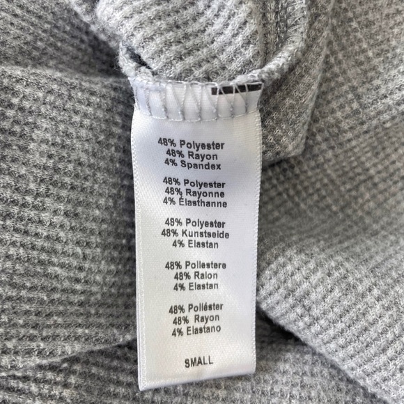 Urban Outfitters Project Social Gray Waffle Faux Wrap Long Sleeve Top Size Small - Picture 13 of 14